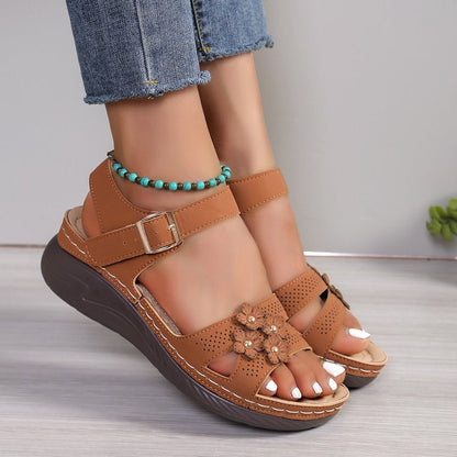 Just Arrived at Buy Center: Wedge Sandals Women's Flower Flat