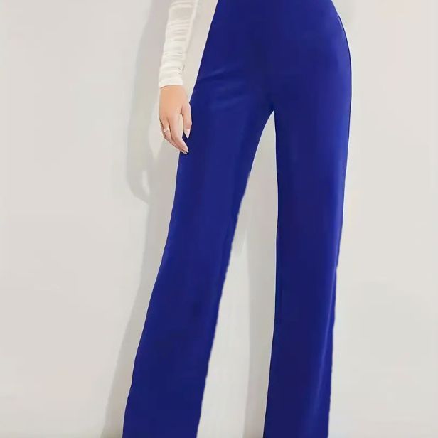 High Waist Slimming Casual Solid Color Straight-leg Trousers Four Seasons Stretch Buy Center