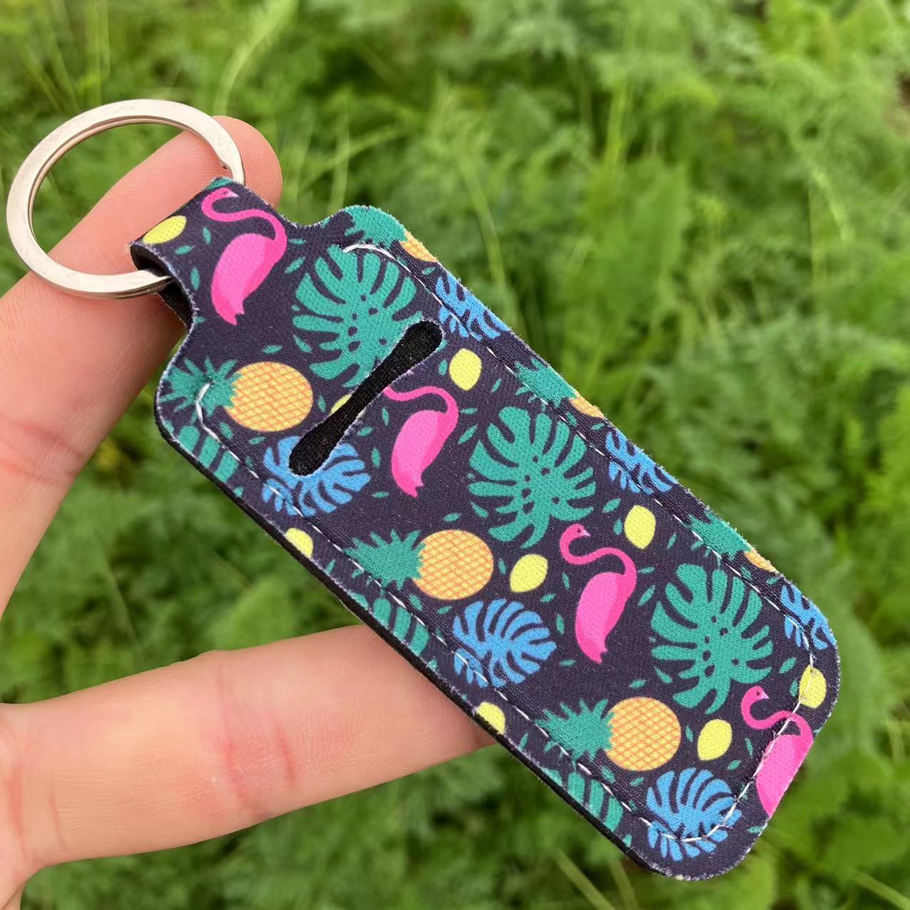 Buy Center Excellence-Printed Leopard Print SUNFLOWER Snake Pattern Women's Lipstick Pack Sets Of Key Chain Creative Perfume Bag Pineapple Flamingo 1PCS