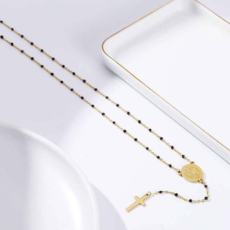 Buy Center Handpicked- Women's Long Drip Glazed Enamel Stainless Steel Necklace 5Style