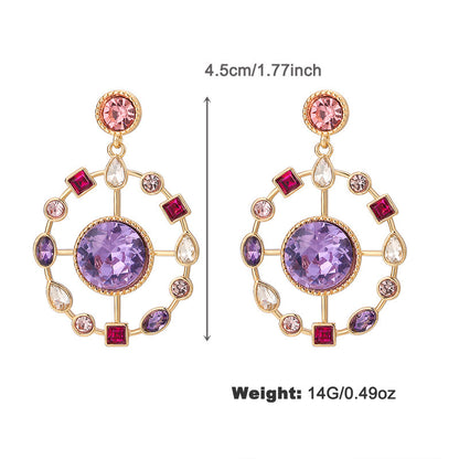 Buy Center Special-Fashion Colorful Rhinestone Special-shaped Earrings NCE05369color