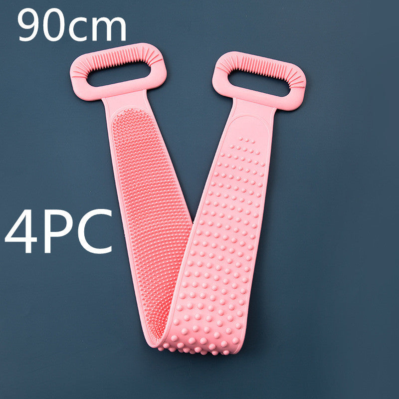 Hot New Items at Buy Center: Bath Towel Silicone Rubbing Back Towel 4PC Pink90cm