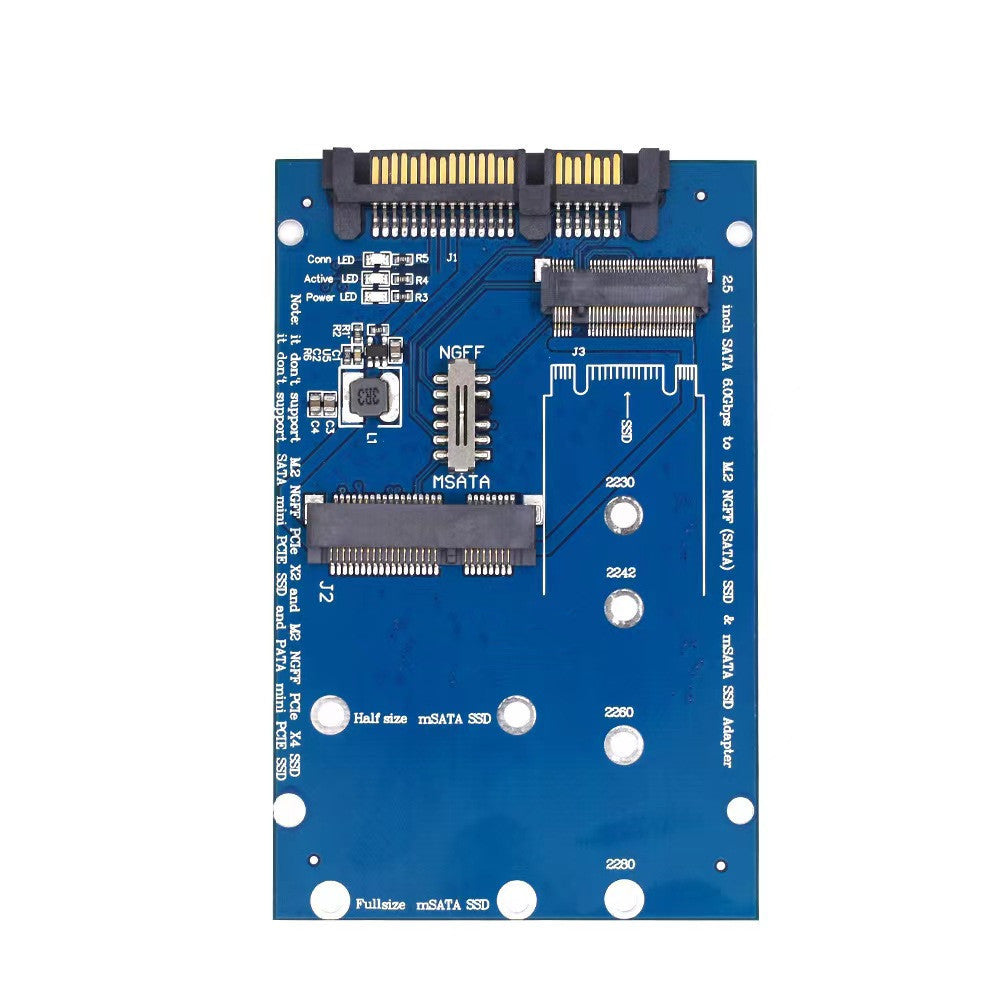 SATA3 To M2 NGFF MSATA SSD Conversion Card Adapter Card Switchboard Blue