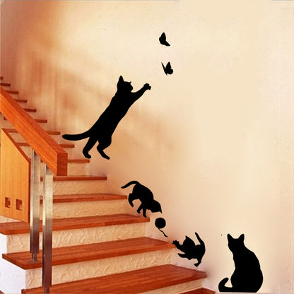 Newly Released at Buy Center: Cat Scratching Butterfly Living Room Bedroom Background Decorative Painting Wall Sticker