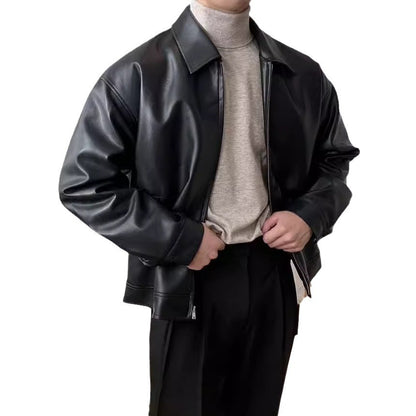 Leather Casual Baseball Uniform Motorcycle Jacket Buy Center