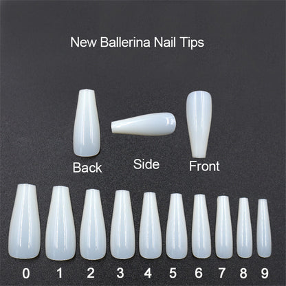 Buy Center Handpicked- 500 tablets of transparent natural color ballet fake nails Nature