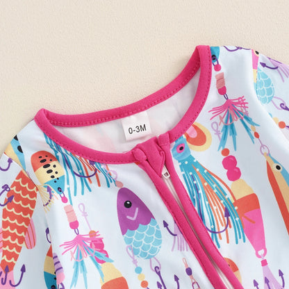 Fresh on the Scene at Buy Center: Long Sleeve Little Fish Printed One-piece