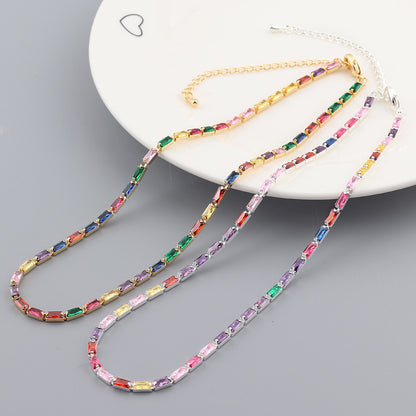 Buy Center Picks-European And American Color Zircon Necklace Retro Style Women's Necklace Multiple Styles Available