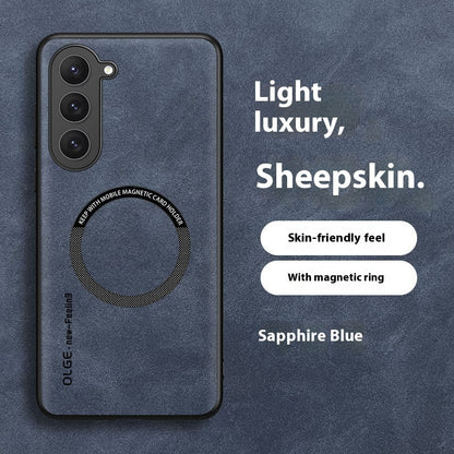 Newly Released at Buy Center: Phone Case Car Magnetic Wireless Charger Sheepskin Protective Cover Sapphire Blue Magnetic