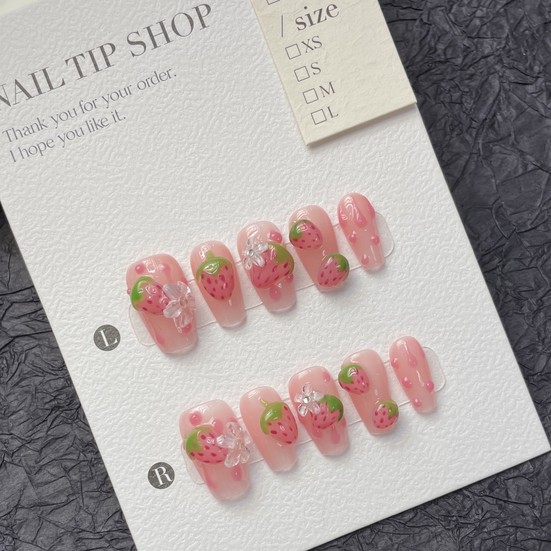 Newly Released at Buy Center: Handmade Strawberry Sweetheart Cute Style Wear Nail Finished Nail Beauty Patch