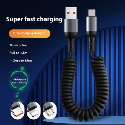 Just Arrived at Buy Center: Spring Retractable Storage Mobile Phone Charging Cable