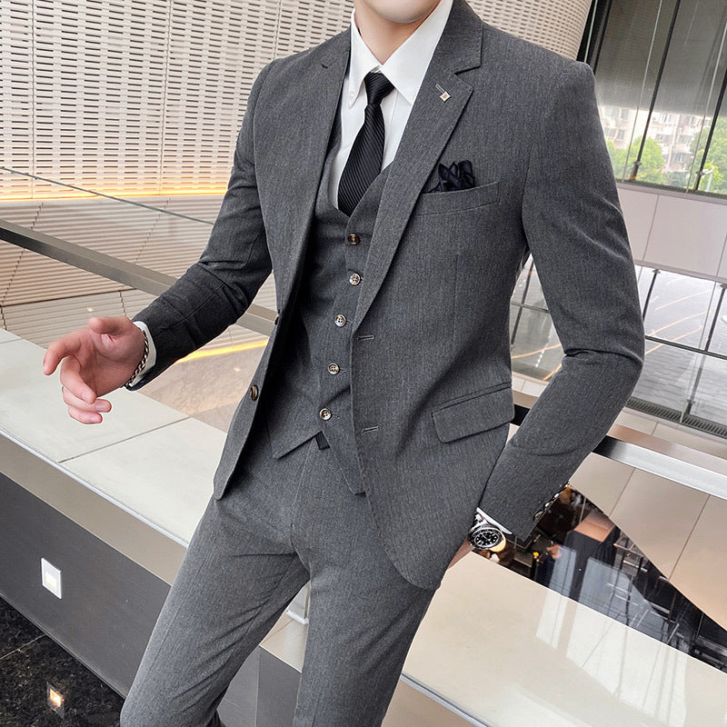 Hot New Items at Buy Center: Casual Single Row Buckle Men's Suit Three-piece Suit