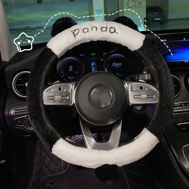 Hot New Items at Buy Center: Car Cushion Winter Plush Cute Cartoon Panda Car Saddle Cover 10 Style