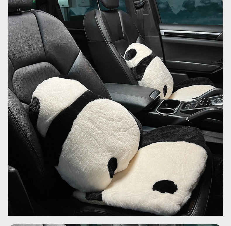 Fresh Arrivals at Buy Center: Cartoon Panda Automotive Waist Cushion Winter Plush Soft