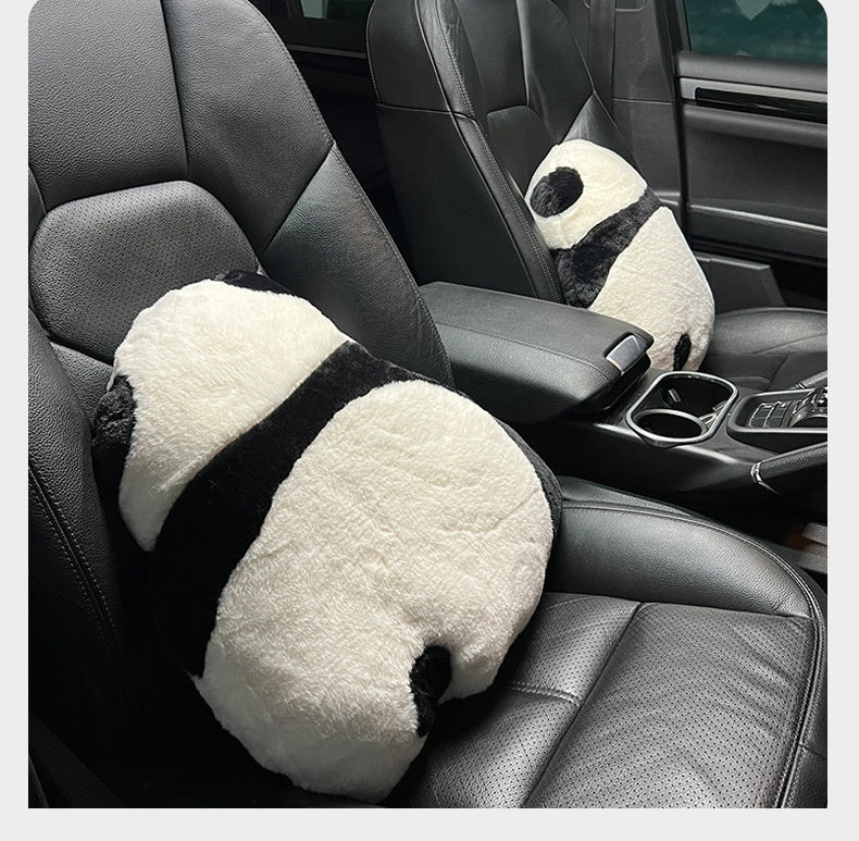 Fresh Arrivals at Buy Center: Cartoon Panda Automotive Waist Cushion Winter Plush Soft