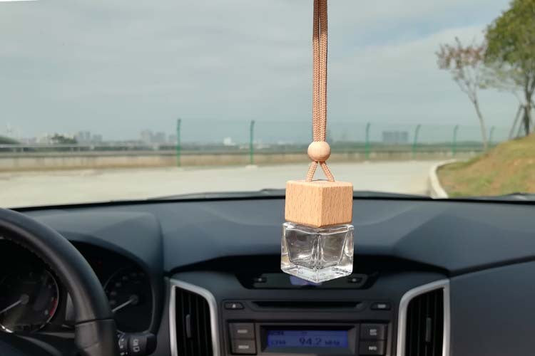 Hot New Arrivals at Buy Center: Car Fragrance Pendant Square Glass Bottle Auto Perfume Hanging Fire Extinguisher Bottles