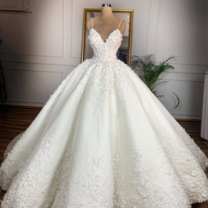 Deep V-neck Sexy Lace Floor-length Wedding Dress Romantic Aura Dignified Wedding Banquet Welcome 2024 New Spring Buy Center