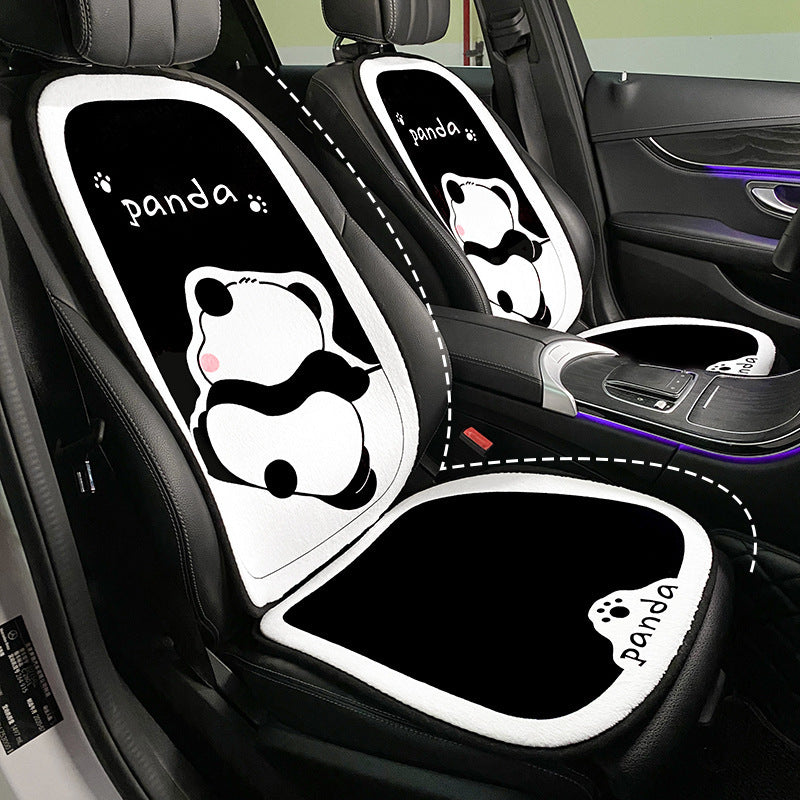 Hot New Items at Buy Center: Car Cushion Winter Plush Cute Cartoon Panda Car Saddle Cover