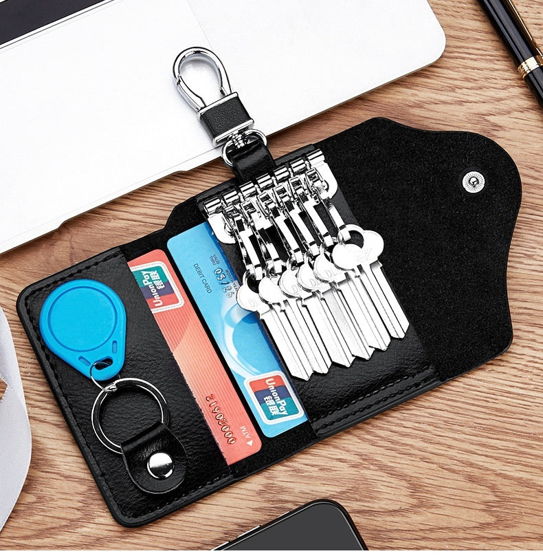 Newly Released at Buy Center: Men's Multi-functional High-grade Genuine Leather Keychain Card Holder Large Capacity Storage Fantastic