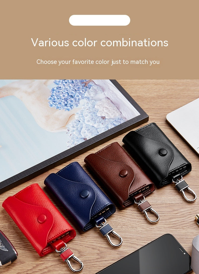 Newly Released at Buy Center: Men's Multi-functional High-grade Genuine Leather Keychain Card Holder Large Capacity Storage Fantastic