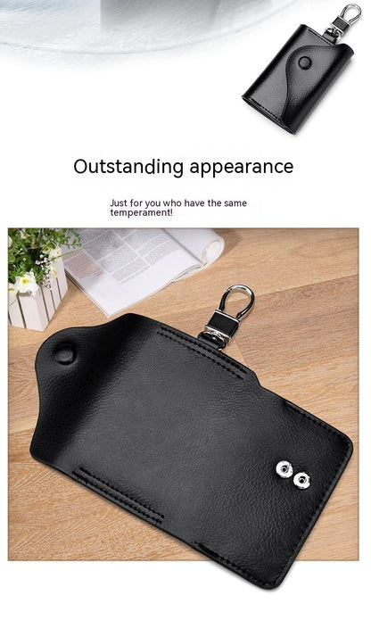 Newly Released at Buy Center: Men's Multi-functional High-grade Genuine Leather Keychain Card Holder Large Capacity Storage Fantastic