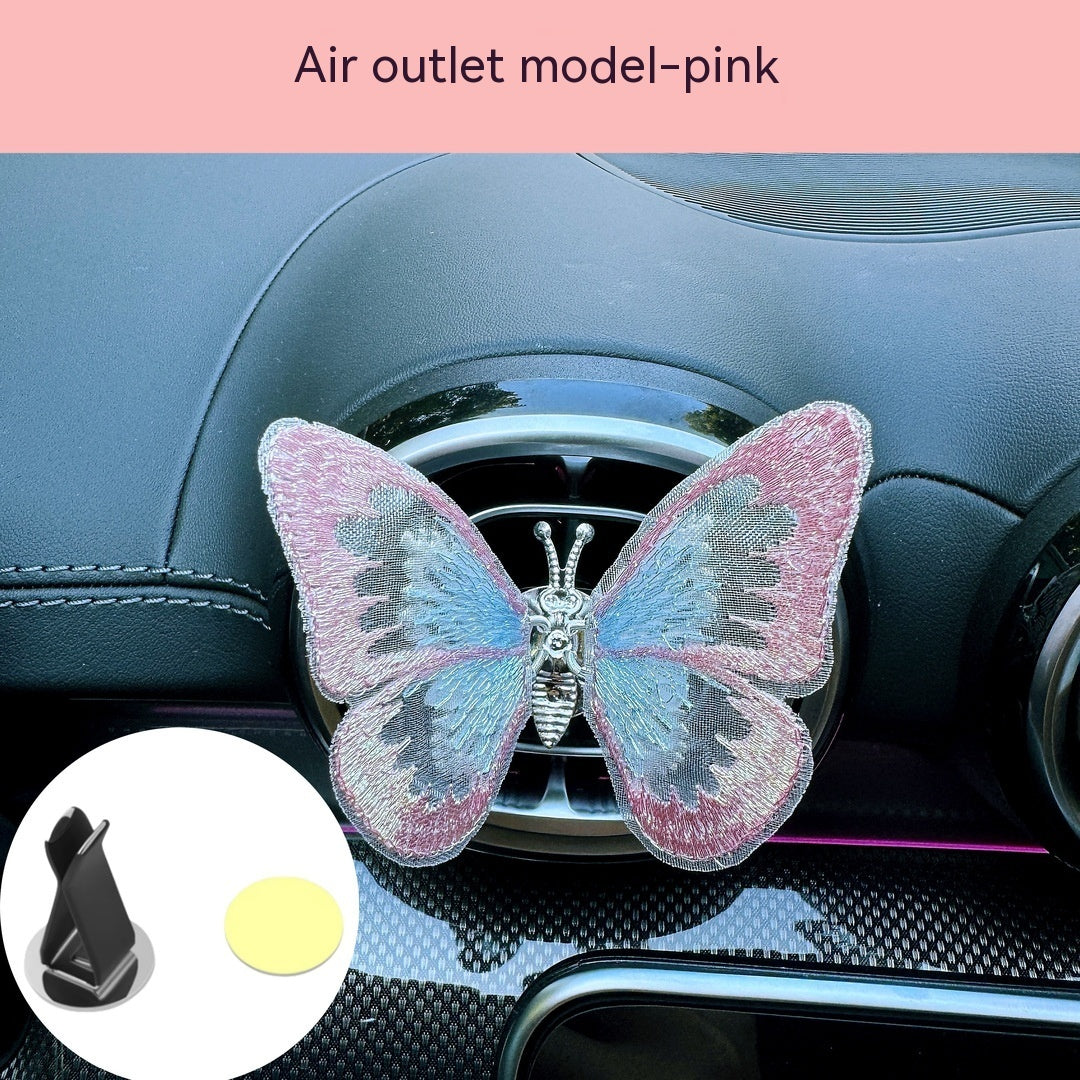 Just Arrived at Buy Center: Moving Embroidery Butterfly Center Console Air Outlet Decoration Healing Series Car Accessories