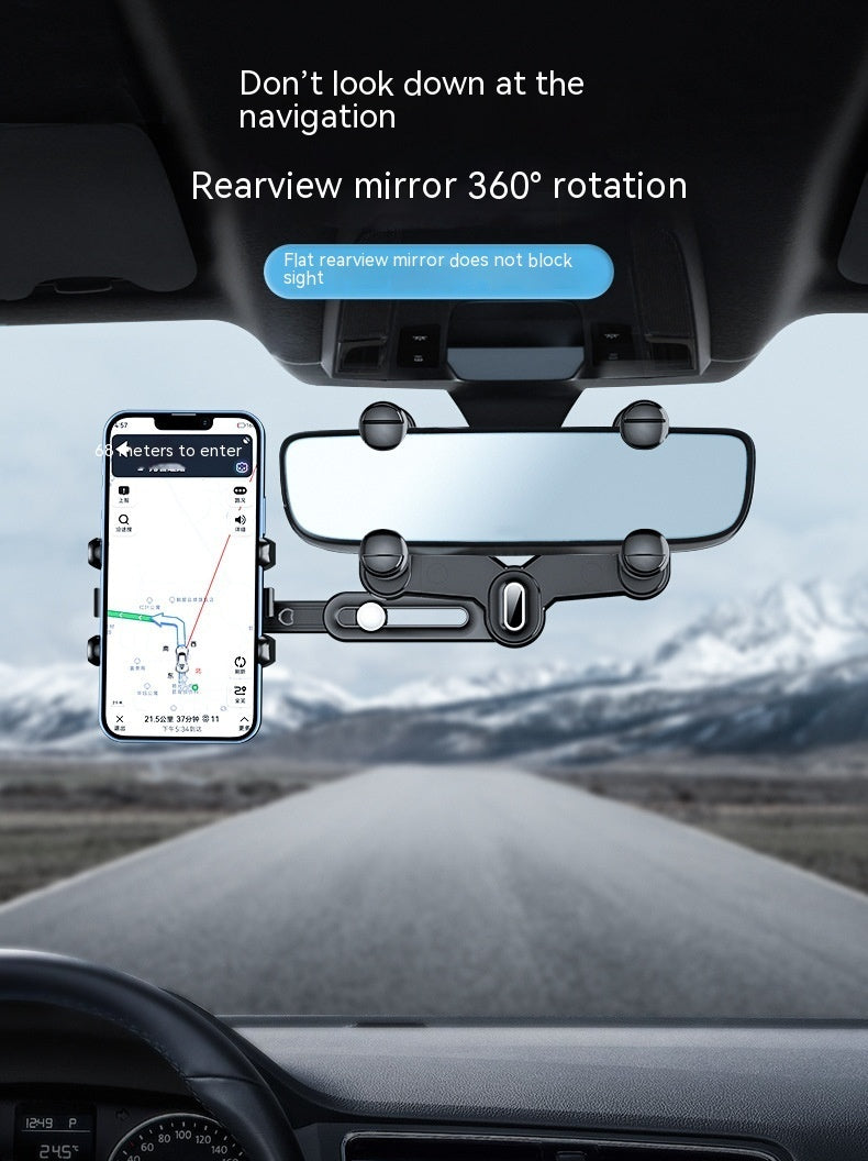 Just Arrived at Buy Center: Automobile Rear View Mirror Bracket Retractable Mobile Phone Holder