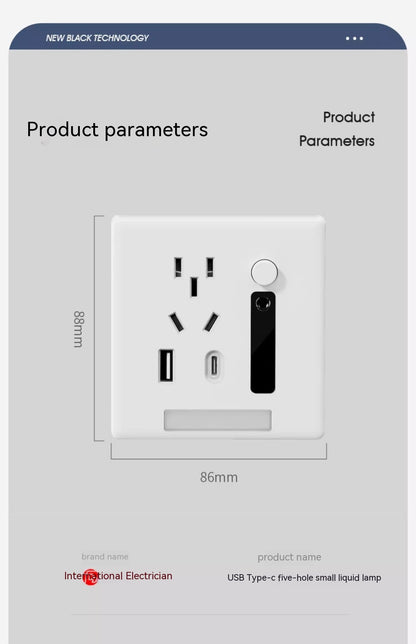 Newly Released at Buy Center: Human Body Induction Floor Five-hole Socket Type-c Embedded Small Night Lamp Bedside Panel