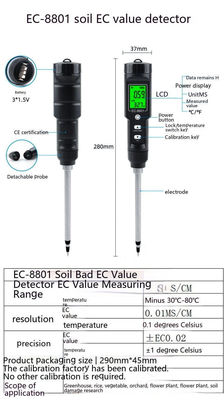 Just Arrived at Buy Center: Thermometer Soil Conductivity Meter Water Quality Hydroponic Planting Instrument