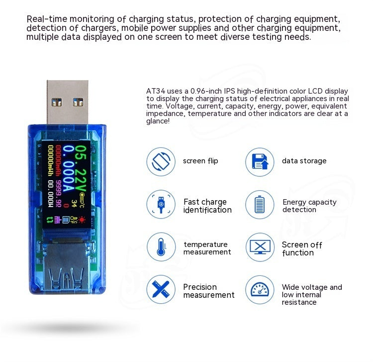 Just Arrived at Buy Center: AT34 Digital Voltmeter USB Charger Detection Instrument