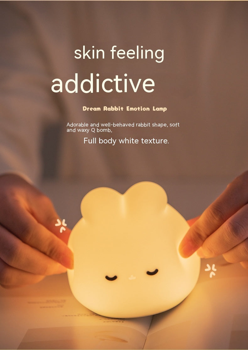 Just Arrived at Buy Center: Simple Children Get Up Rabbit Silicone Sleeping USB Charging Night Light