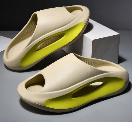 Now Available at Buy Center: Men's Thick Soled Anti Slip And Minimalist Versatile Slippers HY2306A Khaki