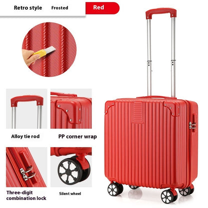 Fresh Arrivals at Buy Center: 18-inch Trolley Case Printed Pattern Luggage Small Children Suitcase Boarding Bag Suitcase Retro Red 18 Inches