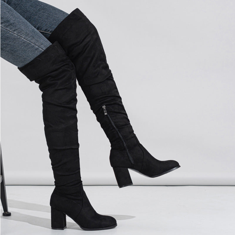 Women's Boots High-heeled Elastic Long Boots Over The Knee Boots Buy Center