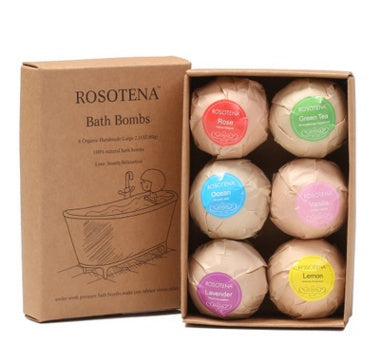 Buy Center Ultimate-6 pcs Organic Bath Bombs Bubble Bath Mint Lavender Rose Flavor 6x60g A