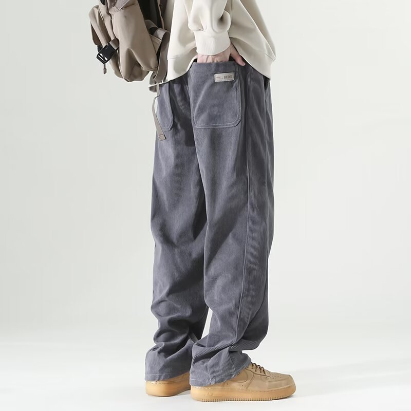 Autumn And Winter Lights Men's American Casual Pants High Street Fashion Brand Straight Flow Wide Leg Long Buy Center