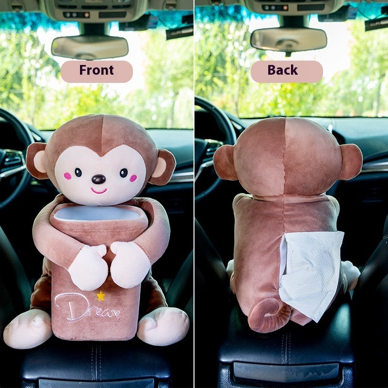 Fresh Arrivals at Buy Center: Multifunctional Creative Car Tissue Box Cute Monkey Brown