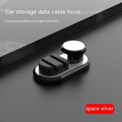 Just Arrived at Buy Center: Car Home Creative Foreign Trade Data Cable Storage Hook Space Silver