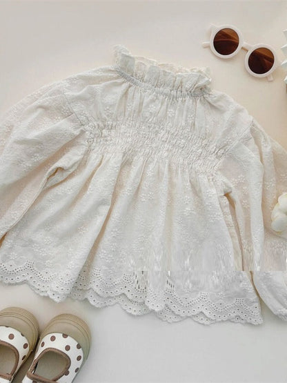 Hot New Arrivals at Buy Center: Girls' High-grade Lace Princess Long-sleeved Bottoming Shirt