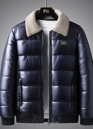 Chaqueta de invierno para hombre de moda con cuello de solapa engrosada