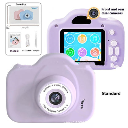 Newly Arrived at Buy Center: A3 Children's Camera Cartoon Digital Camera A3 HD Double Shot Purple