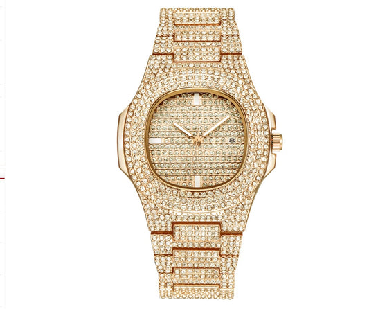 Mens Watches Luxury Brand Fashion Diamond Date Quartz Watch | Trending products2 | Buy Center