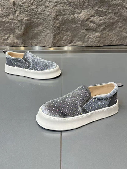 Fresh Arrivals at Buy Center: Rhinestone Men's Shoes Handsome Fried Street Slip-on