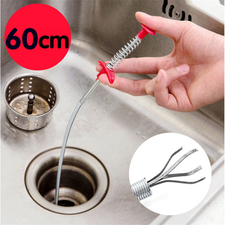 60CM Sewer Dredger Spring Pipe Dredging Tool Household Hair Cleaner Drain Clog Remover Cleaning Tools Household For Kitchen Sink Kitchen Gadgets Color randomised