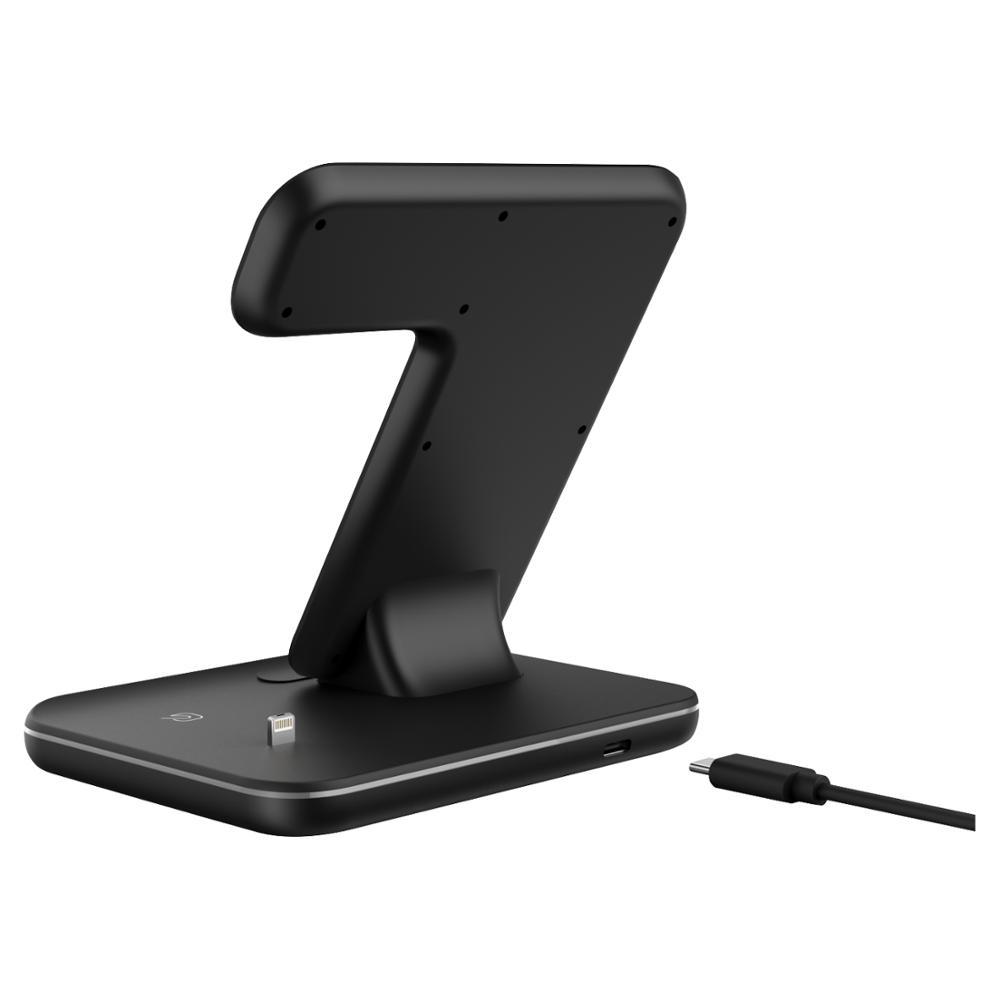 Compatible Mobile Phone Watch Earphone Wireless Charger 3 In 1 Wireless Charger Stand 1BlackUSplug