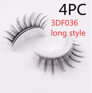 Buy Center Premium-Reusable 3D Mink Lashes Natural False Eyelashes Self Adhesive Fake Glue Free Makeup Eyelash Extension Silk