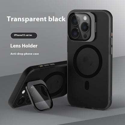 Hot New Items at Buy Center: Lens Bracket Magnetic Drop-resistant Phone Case Transparent Black