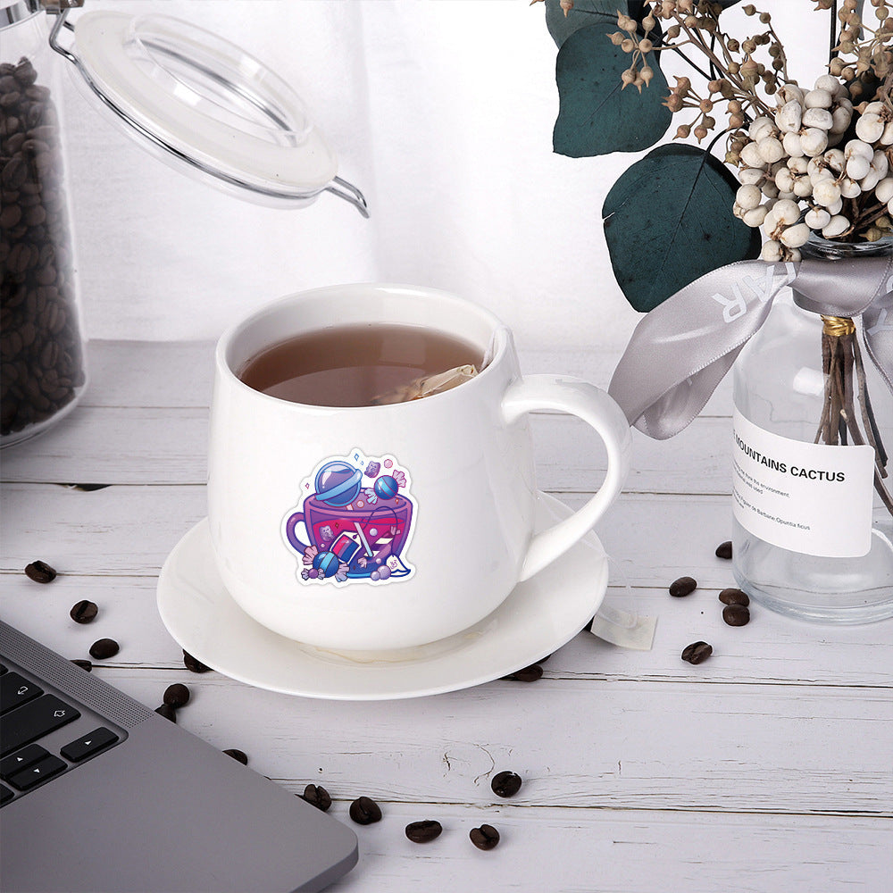 Just Arrived at Buy Center: Colorful Tea Cup Graffiti Personality Sports DIY Luggage Scooter Waterproof Stickers