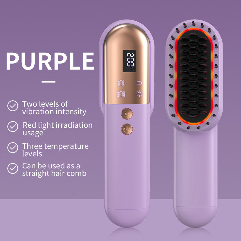 Trending Now at Buy Center: Mini Charging Straight Comb Negative Ion Hair Care Soft Massage Comb ML03 Purple English Version