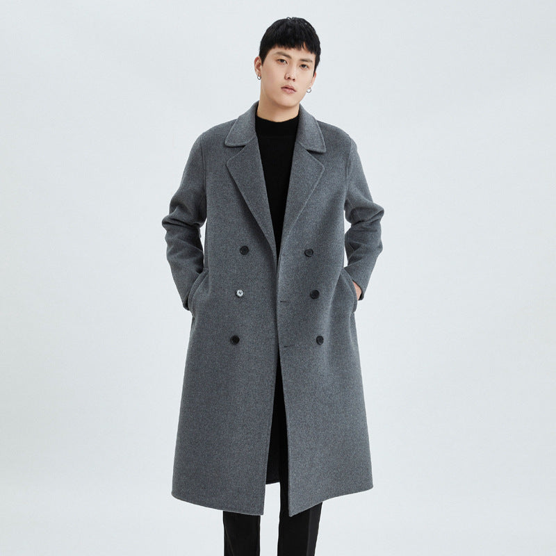 Autumn And Winter Long Over The Knee Reversible Cashmere Coat Men Buy Center